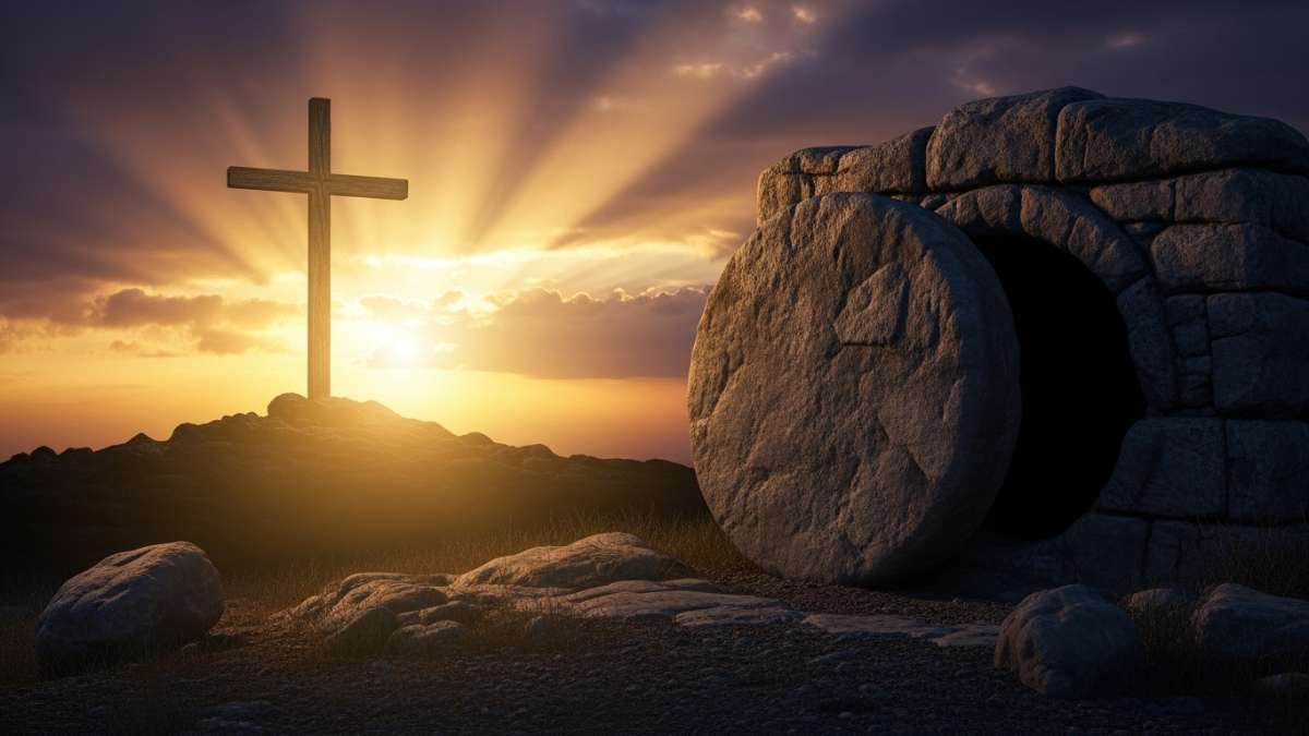 Saved according to the Bible through the cross and empty tomb of Jesus